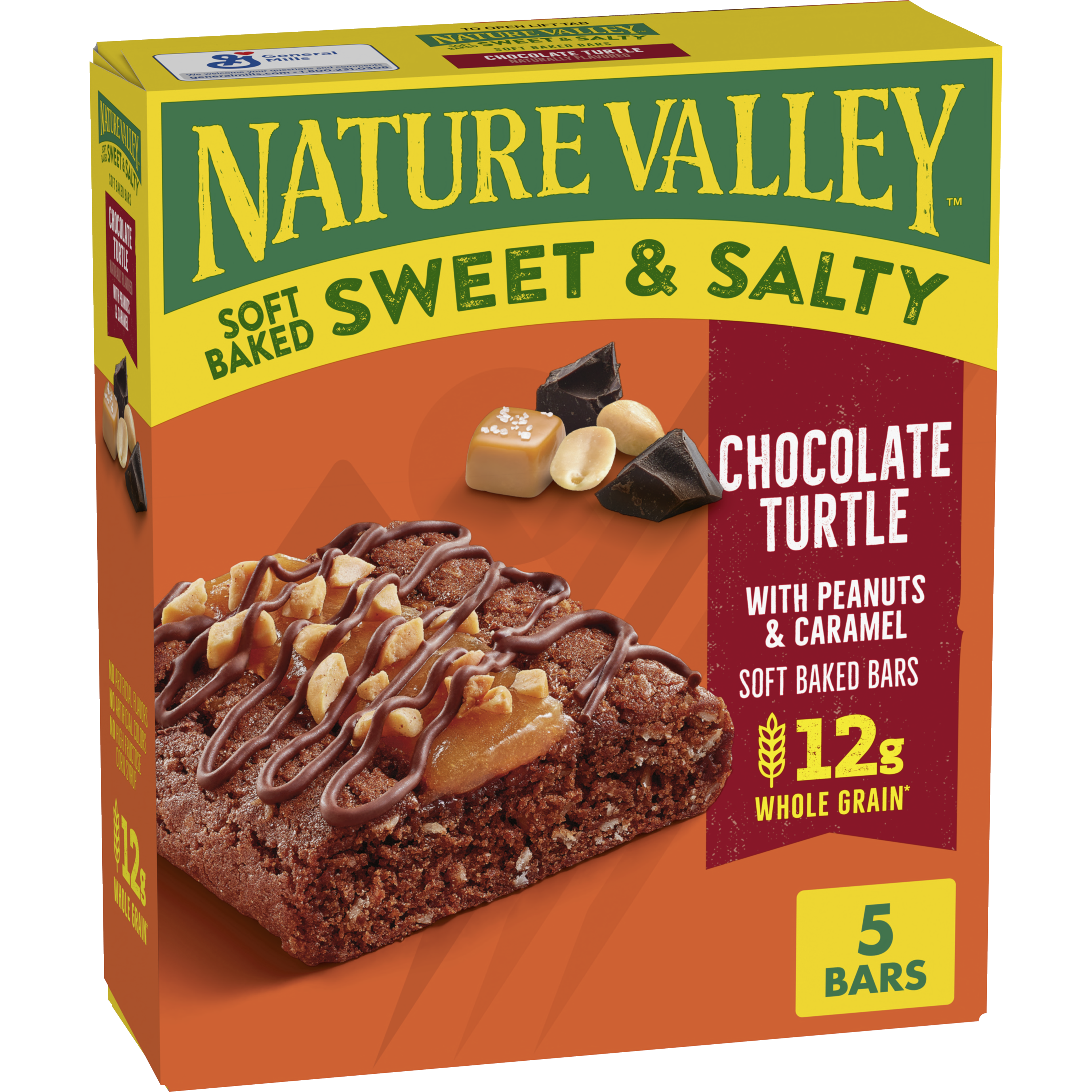 Nature Valley Sweet & Salty Soft-Baked Bar Chocolate Turtle - Convenient Daily Bite