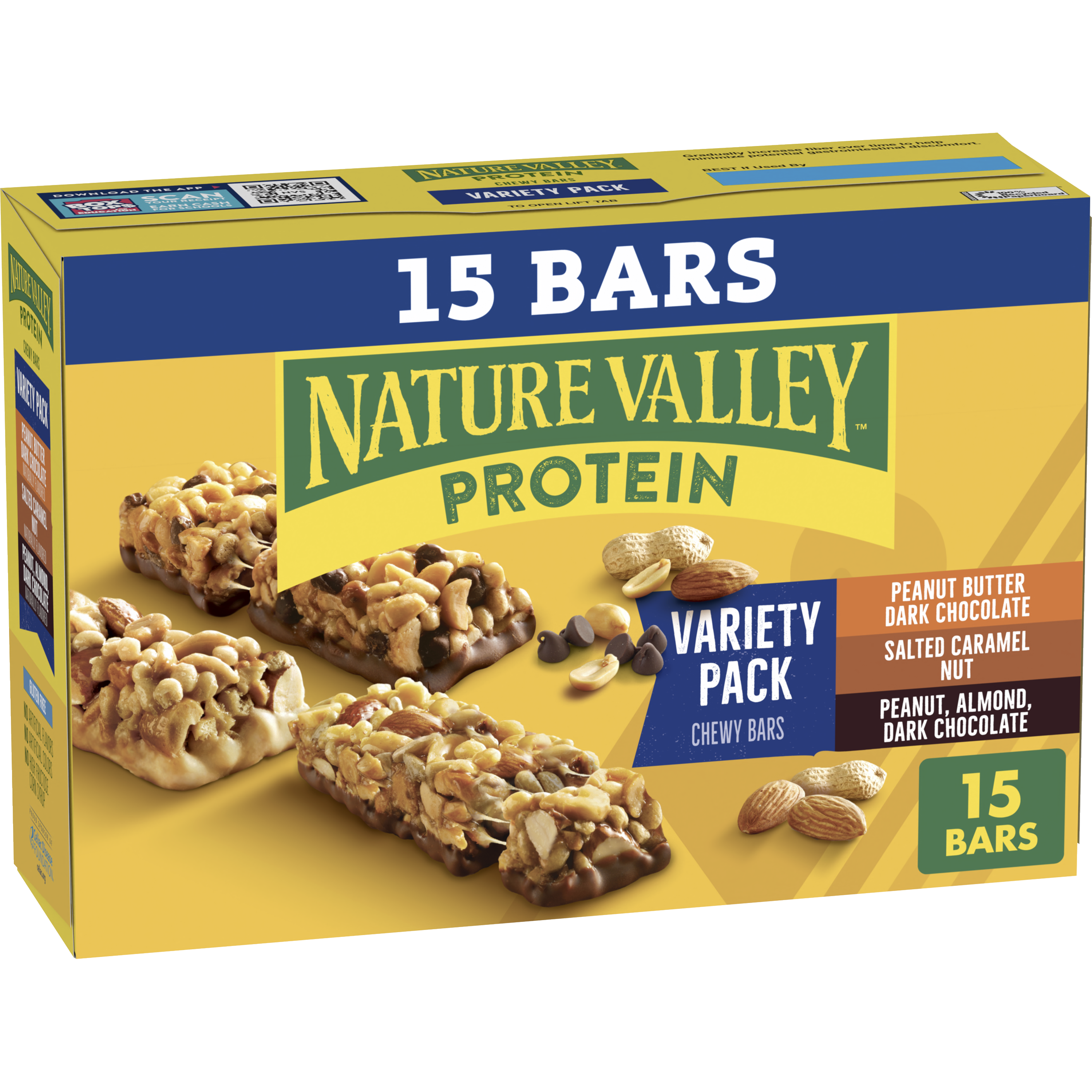 Peanut Butter Dark Chocolate Salted Caramel Nut Almond & Protein Chewy Bars Variety Pack 15ct - Everyday Health Routine